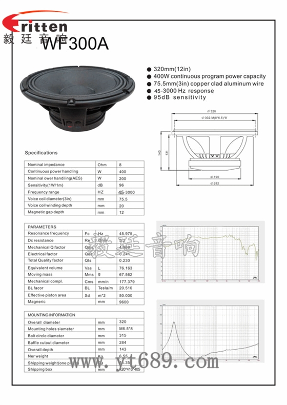 12寸重低音舞台音箱喇叭曲线图,成品图