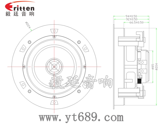 6.5寸天花吸顶式喇叭成品图