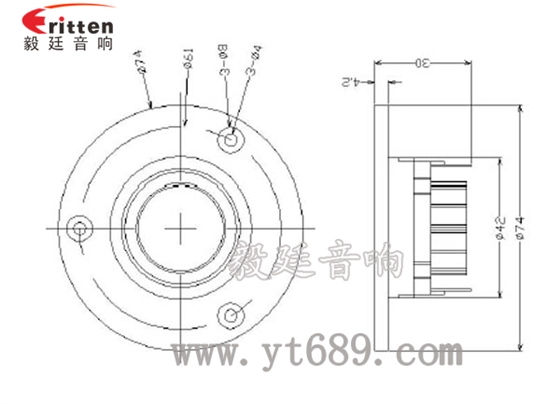 3寸15w音箱高音喇叭成品图