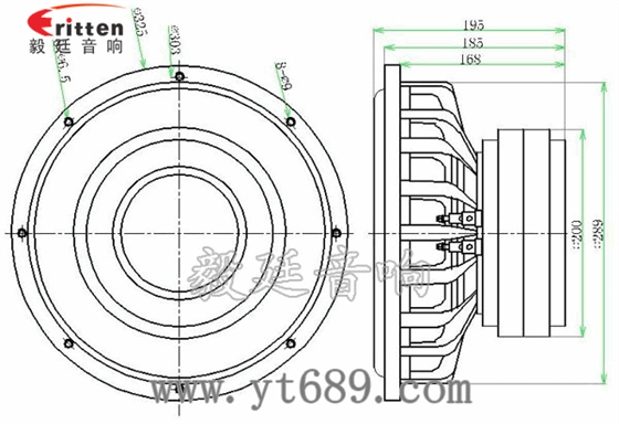 12寸1200瓦大功率超重低音喇叭成品图