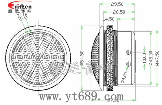 2寸20芯10W高音喇叭成品图