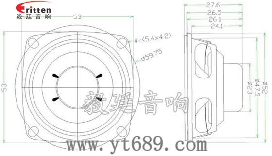 52mm3W全频防磁喇叭成品图