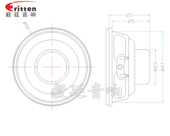2寸全频钕铁硼多媒体喇叭成品图