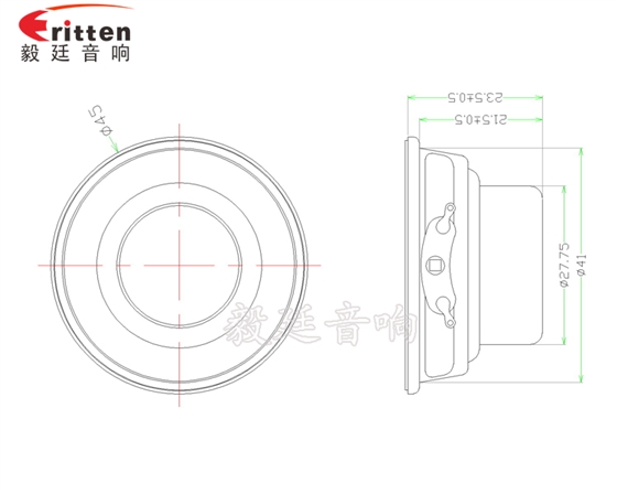 4Ω8W45mm蓝牙音响喇叭成品图