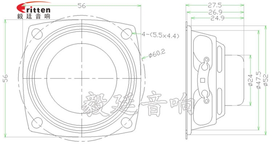 56mm3W蓝牙音箱喇叭成品图