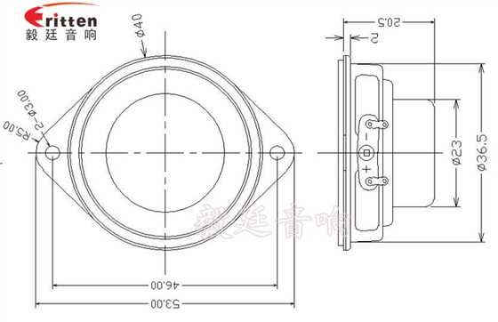 40mm16芯4Ω3W蓝牙音箱喇叭成品图 40mm3W16芯喇叭成品图