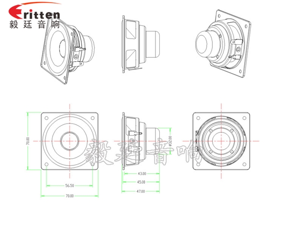 70mm10w无线桌面音箱喇叭成品图