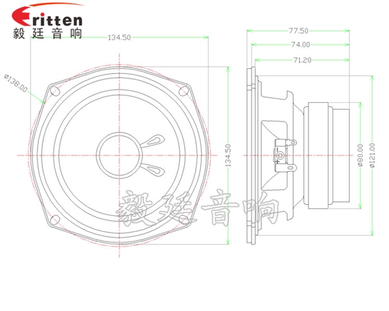 4欧30WHIFI音箱喇叭成品图