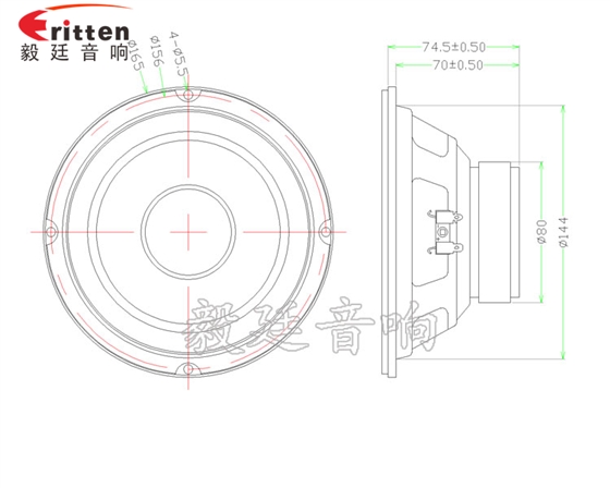6.5寸4欧40WHIFI音箱喇叭成品图
