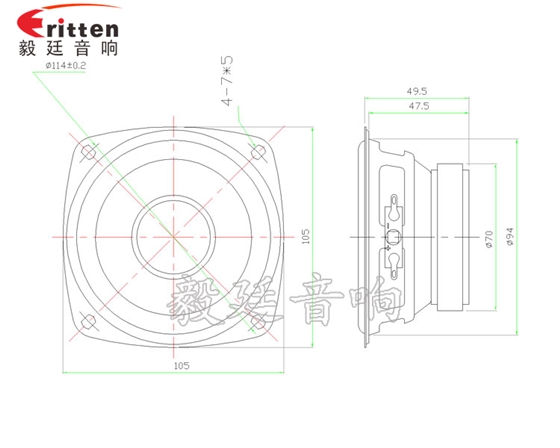 4寸25芯20WHiFi音箱中低音喇叭成品图 78mm15w内磁全频喇叭成品图
