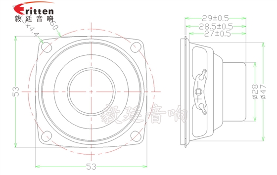 53mm8w故事机喇叭-喇叭厂家成品图