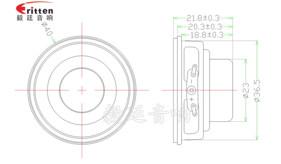 40mm全频内磁故事机喇叭成品图
