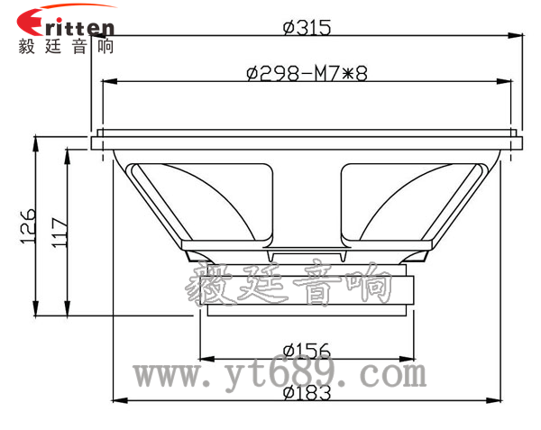 12寸150w低音喇叭成品图