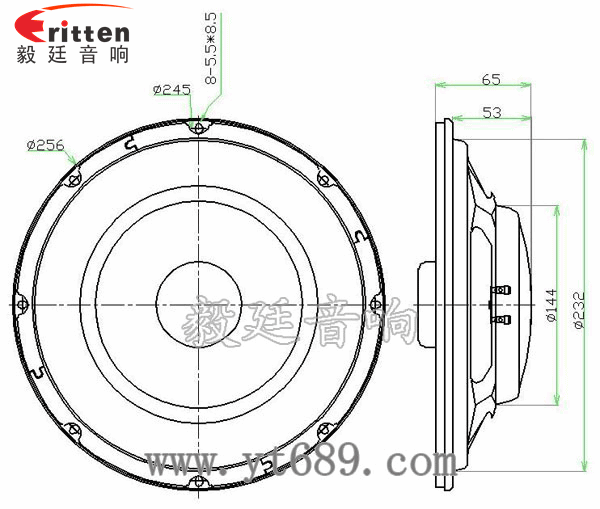 10寸150瓦汽车音响重低音喇叭成品图 1.38寸40瓦舞台音箱全频喇叭成品图